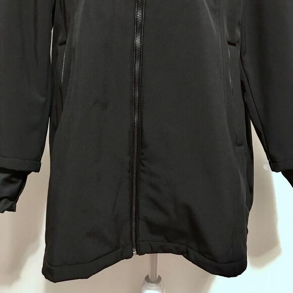 Jessica Simpson NWOT Black Softshell Trench Coat Women 1X - Picture 6 of 14